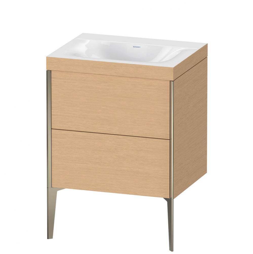 Duravit XViu Two Drawer C-Bonded Floorstanding Vanity Kit Brushed Oak