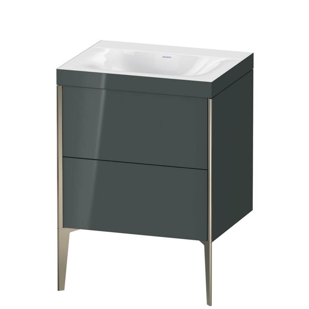 Duravit XViu Two Drawer C-Bonded Floorstanding Vanity Kit Dolomite Gray