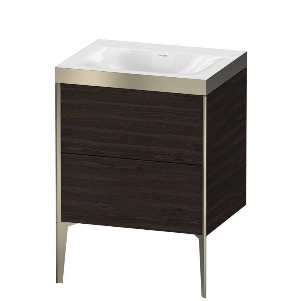 Duravit XViu Two Drawer C-Bonded Floorstanding Vanity Kit Walnut Brushed