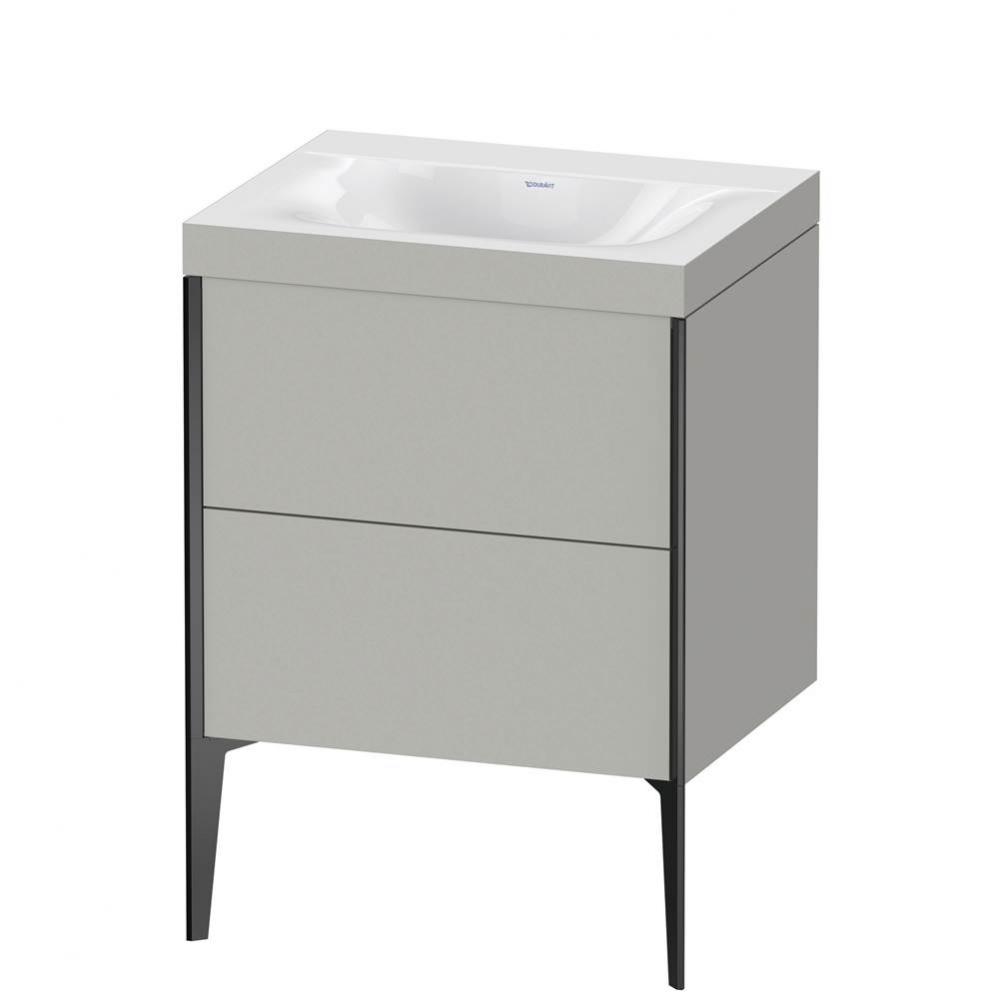 XViu Two Drawer C-Bonded Floorstanding Vanity Kit Concrete Gray