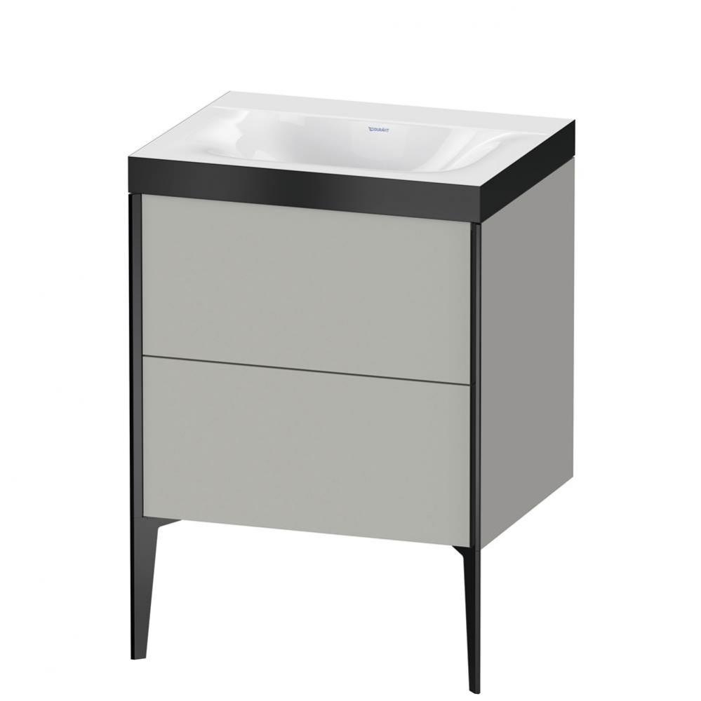 XViu Two Drawer C-Bonded Floorstanding Vanity Kit Concrete Gray