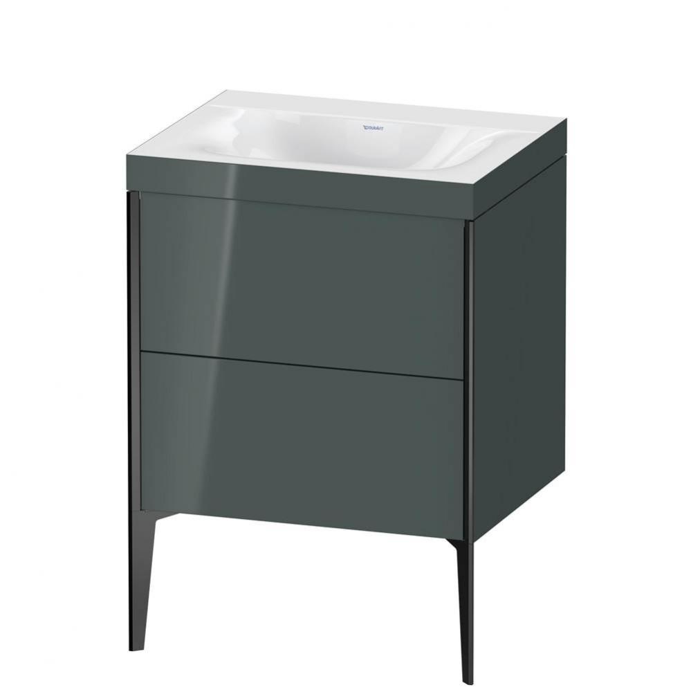 Duravit XViu Two Drawer C-Bonded Floorstanding Vanity Kit Dolomite Gray