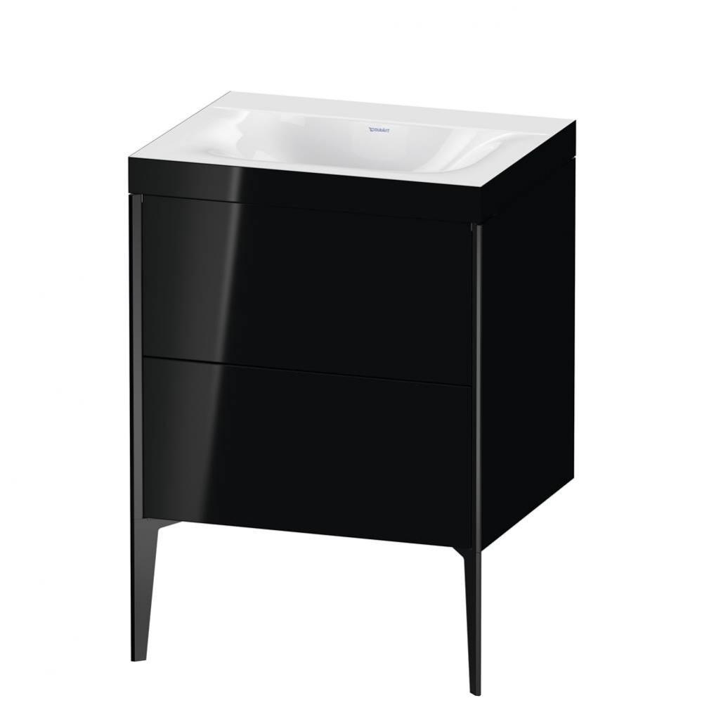 XViu Two Drawer C-Bonded Floorstanding Vanity Kit Black