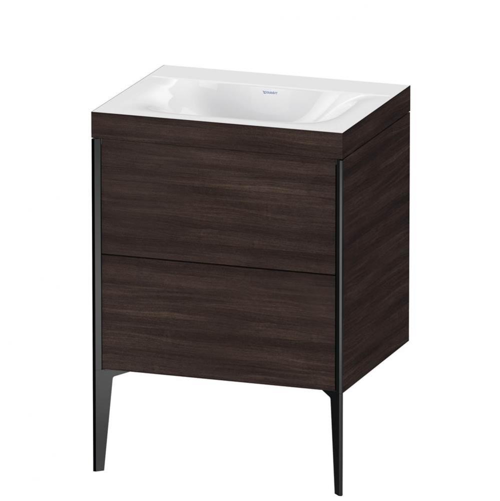 Duravit XViu Two Drawer C-Bonded Floorstanding Vanity Kit Chestnut Dark