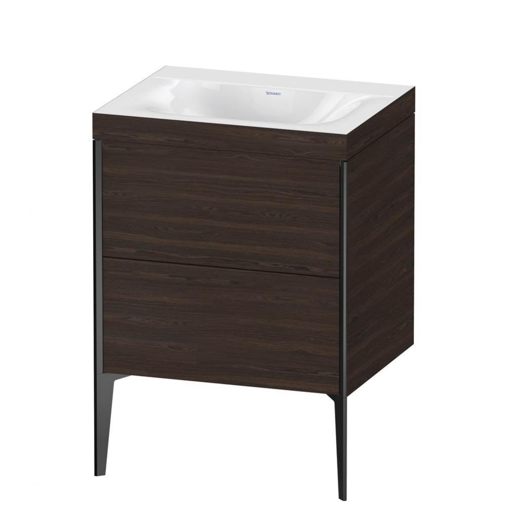 XViu Two Drawer C-Bonded Floorstanding Vanity Kit Walnut Brushed