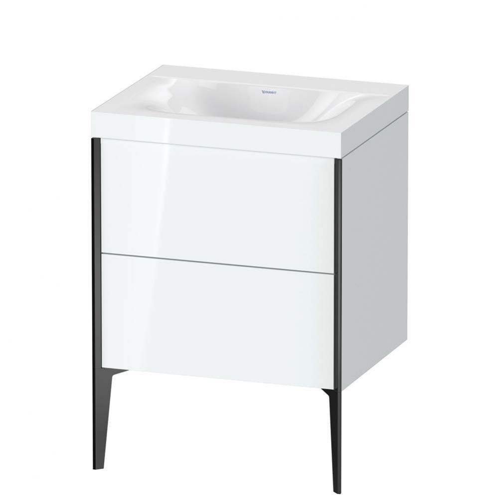 XViu Two Drawer C-Bonded Floorstanding Vanity Kit White