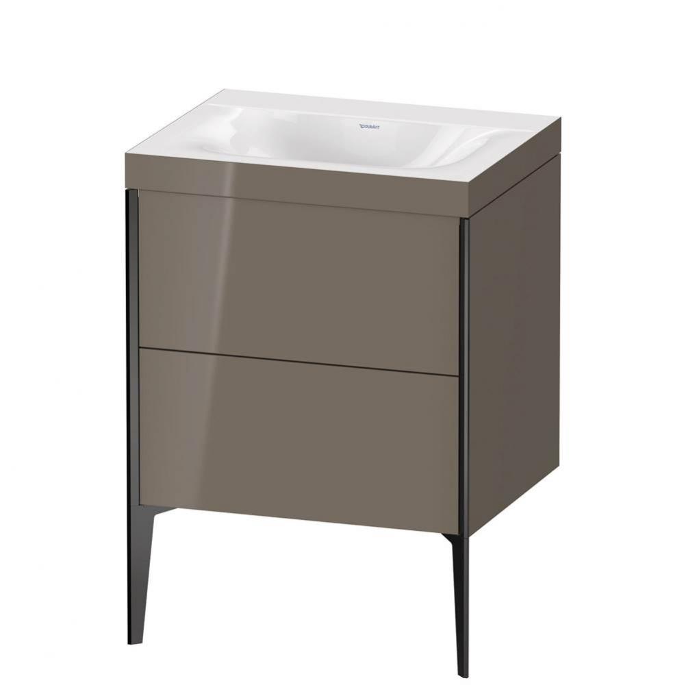 Duravit XViu Two Drawer C-Bonded Floorstanding Vanity Kit Flannel Gray