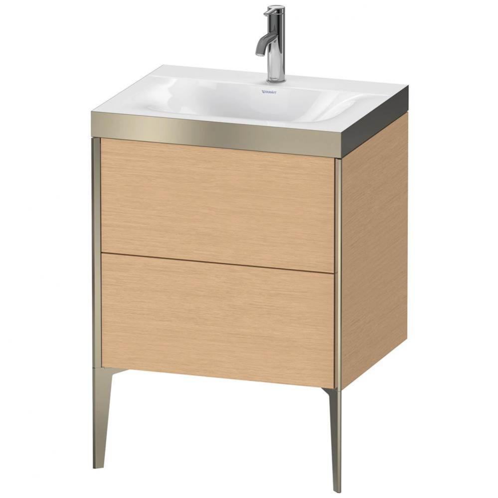 Duravit XViu Two Drawer C-Bonded Floorstanding Vanity Kit Brushed Oak