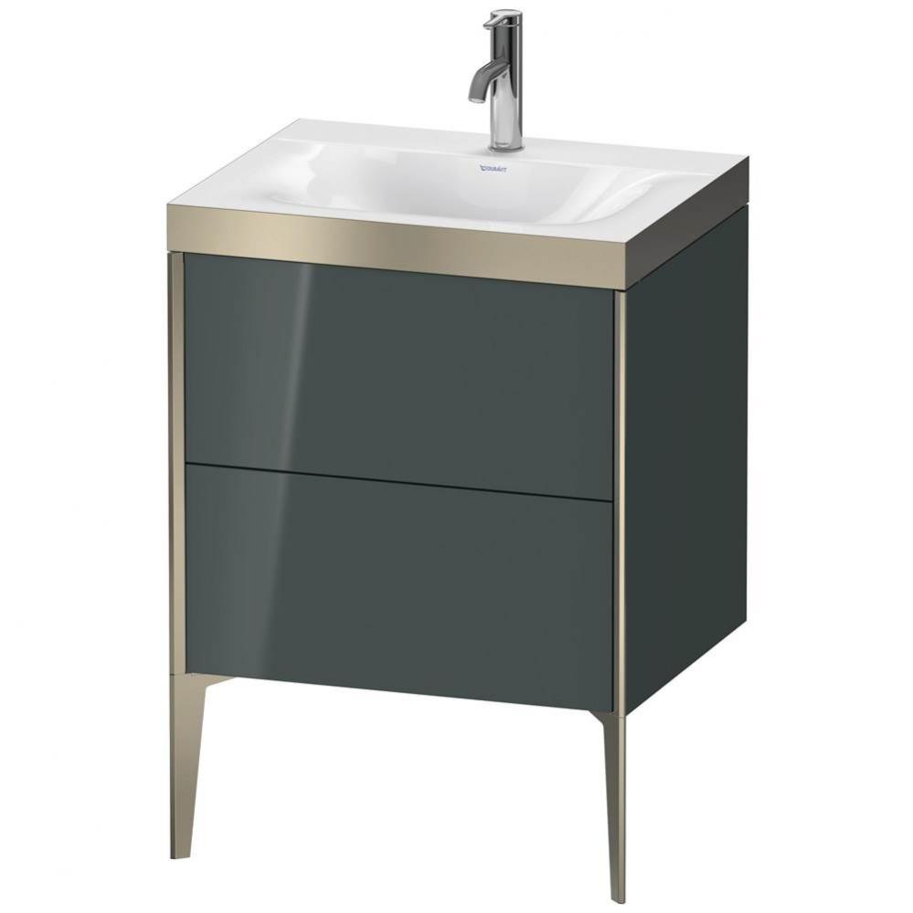 Duravit XViu Two Drawer C-Bonded Floorstanding Vanity Kit Dolomite Gray