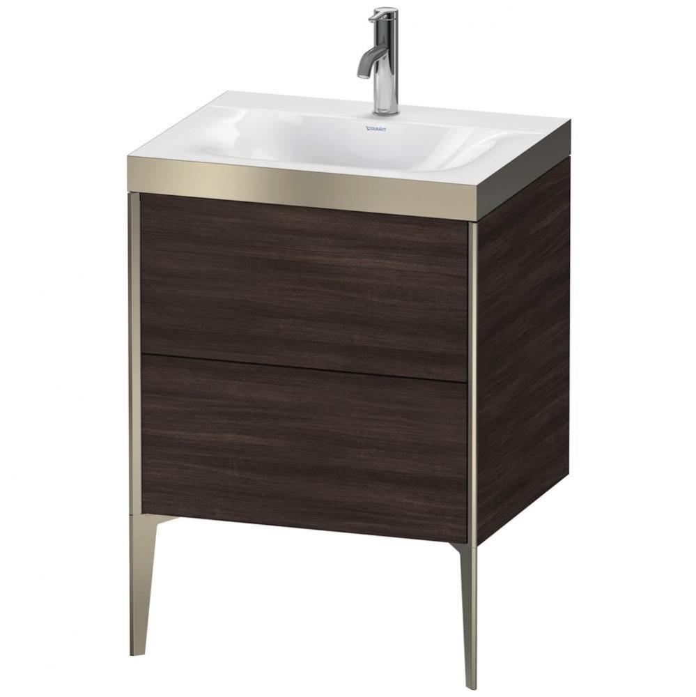 Duravit XViu Two Drawer C-Bonded Floorstanding Vanity Kit Chestnut Dark