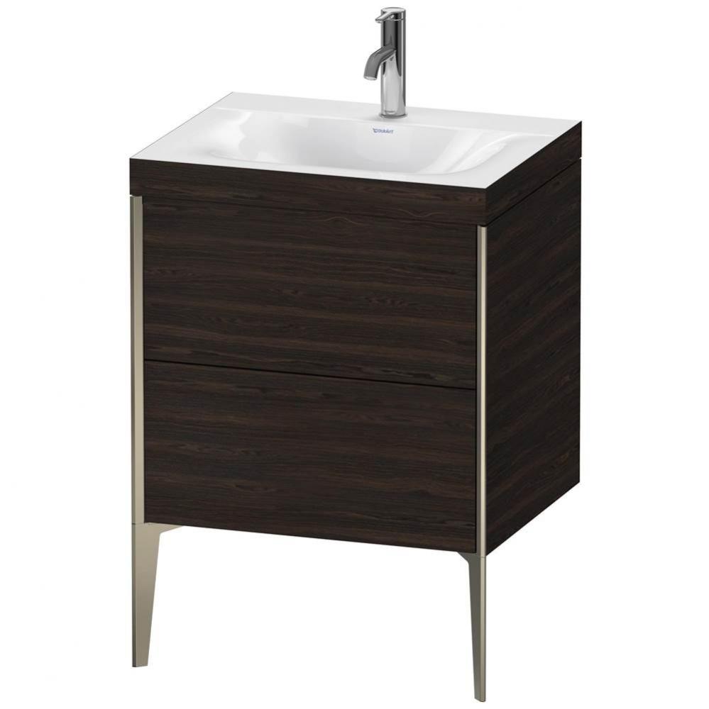 Duravit XViu Two Drawer C-Bonded Floorstanding Vanity Kit Walnut Brushed