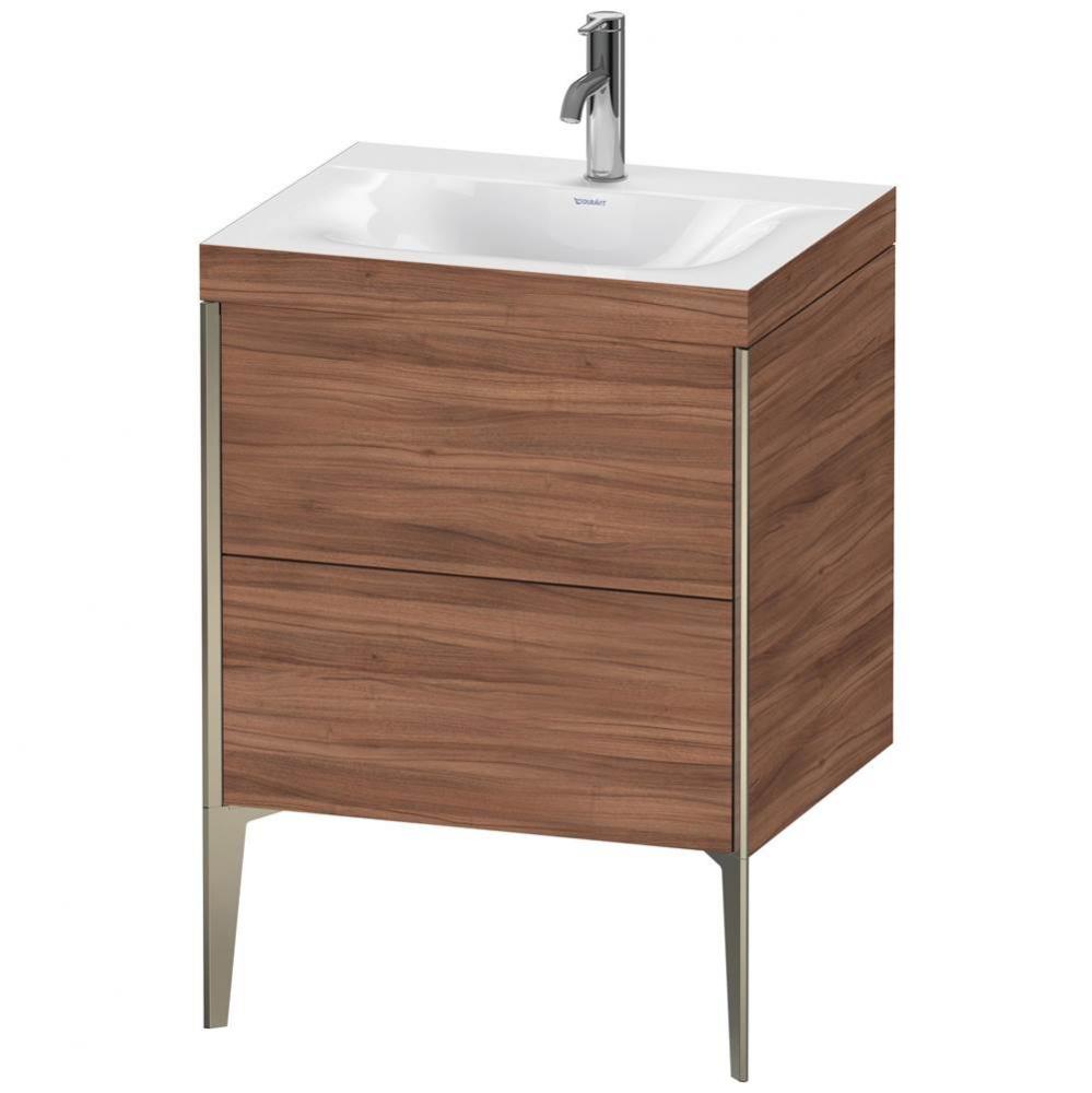 Duravit XViu Two Drawer C-Bonded Floorstanding Vanity Kit Walnut