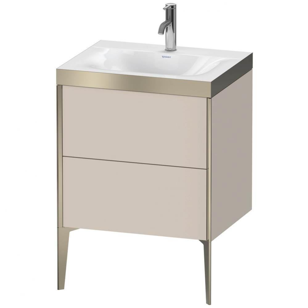 Duravit XViu Two Drawer C-Bonded Floorstanding Vanity Kit Taupe