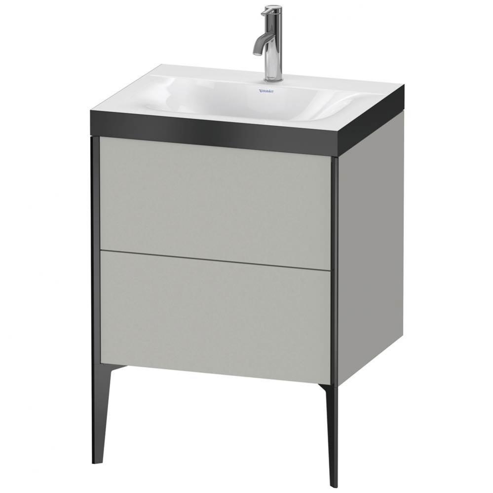 XViu Two Drawer C-Bonded Floorstanding Vanity Kit Concrete Gray