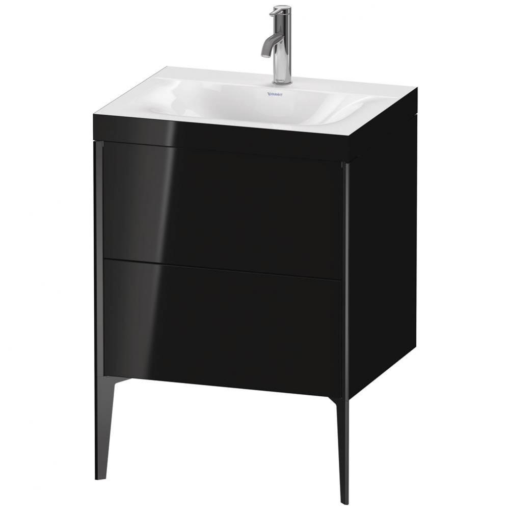 XViu Two Drawer C-Bonded Floorstanding Vanity Kit Black