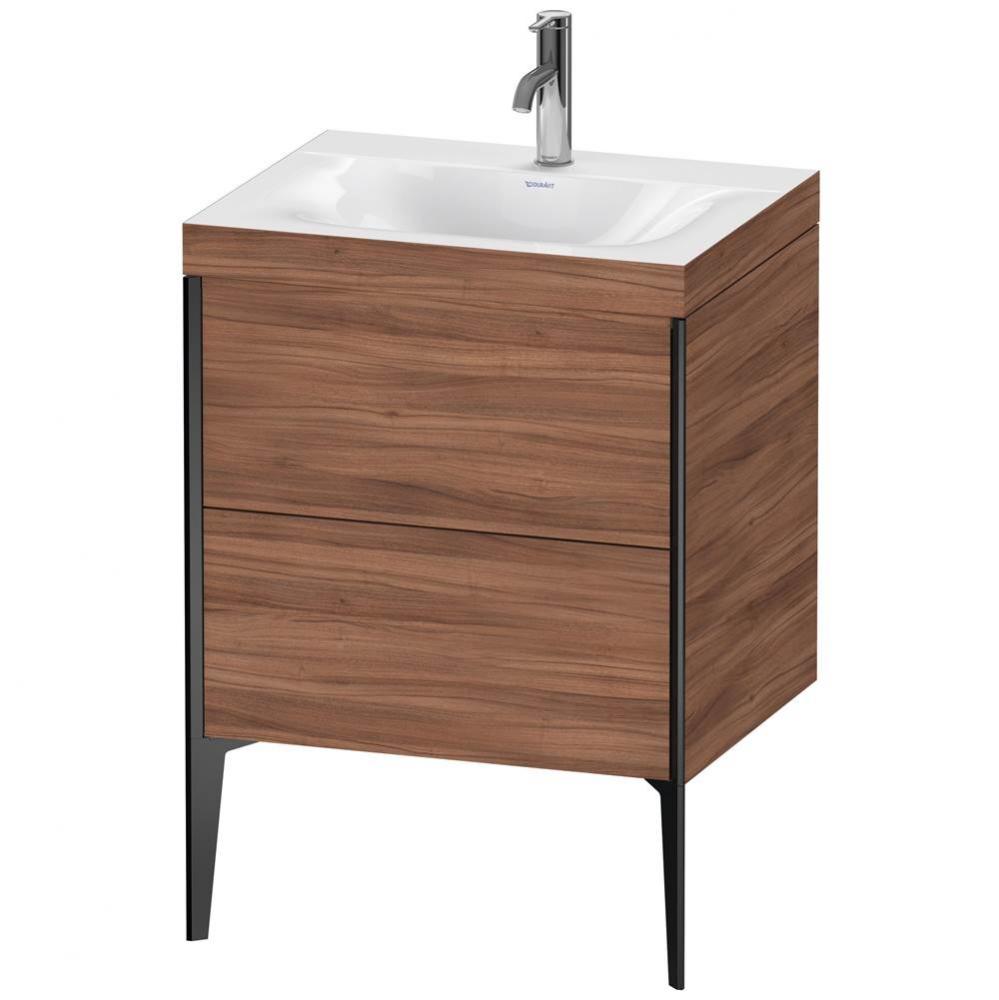 XViu Two Drawer C-Bonded Floorstanding Vanity Kit Walnut