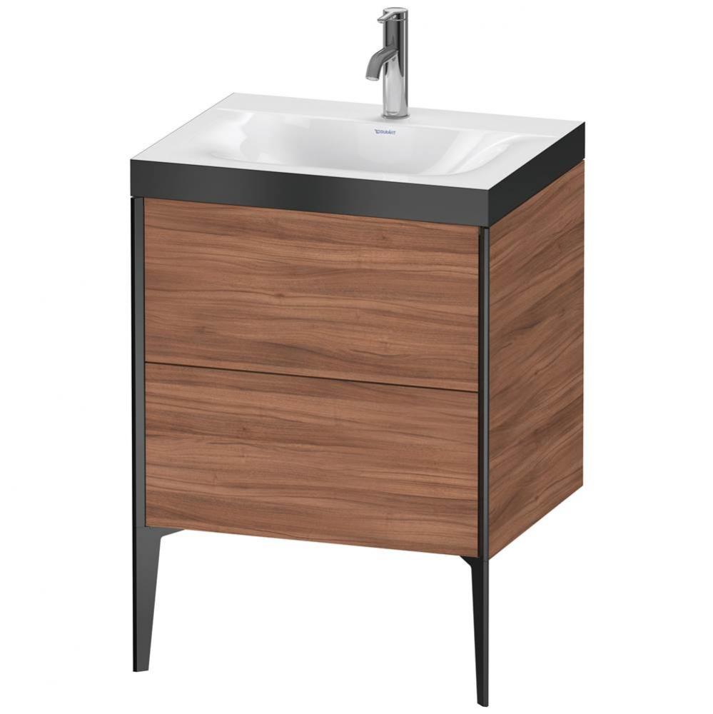 XViu Two Drawer C-Bonded Floorstanding Vanity Kit Walnut