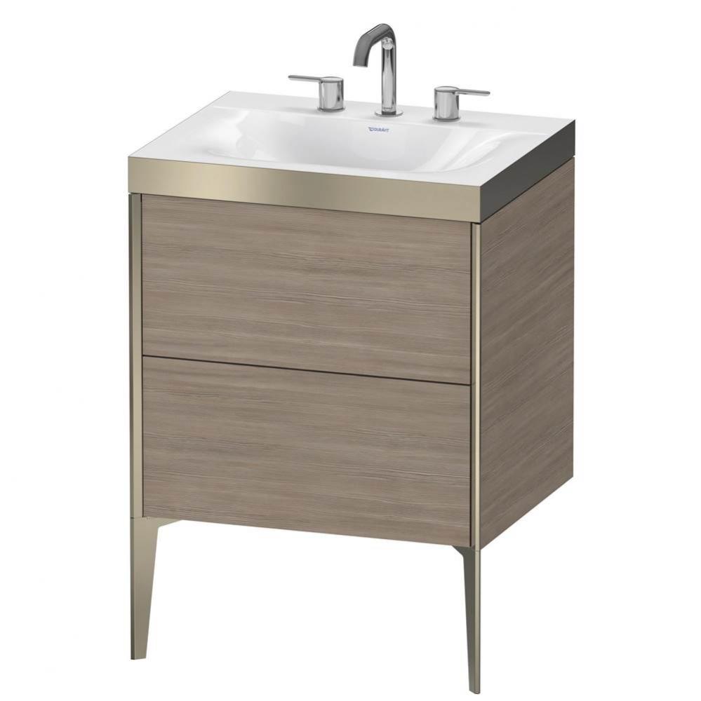 Duravit XViu C-Bonded Floorstanding Vanity  Pine Silver