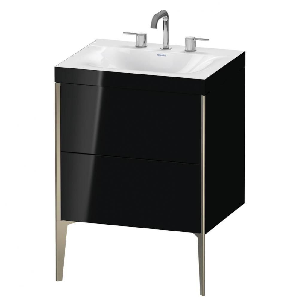 Duravit XViu C-Bonded Floorstanding Vanity  Black High Gloss