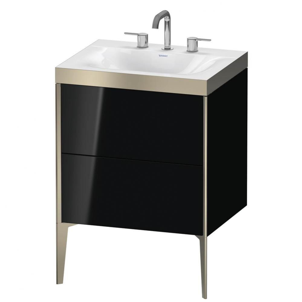 Duravit XViu C-Bonded Floorstanding Vanity  Black High Gloss