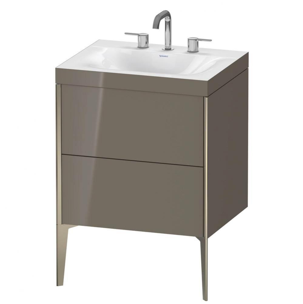 Duravit XViu C-Bonded Floorstanding Vanity  Flannel Gray High Gloss