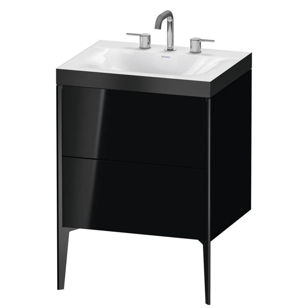 Duravit XViu C-Bonded Floorstanding Vanity  Black High Gloss