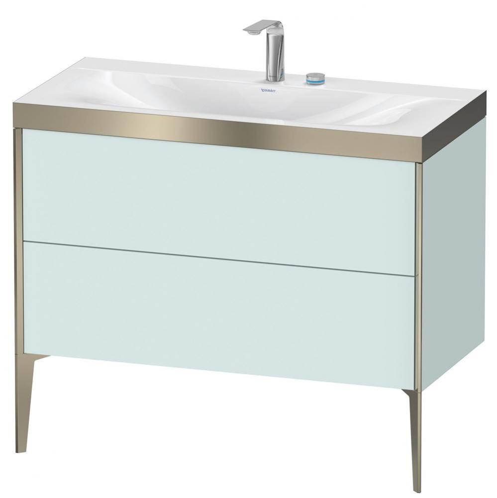 Duravit XViu Two Drawer C-Bonded Floorstanding Vanity Kit Light Blue