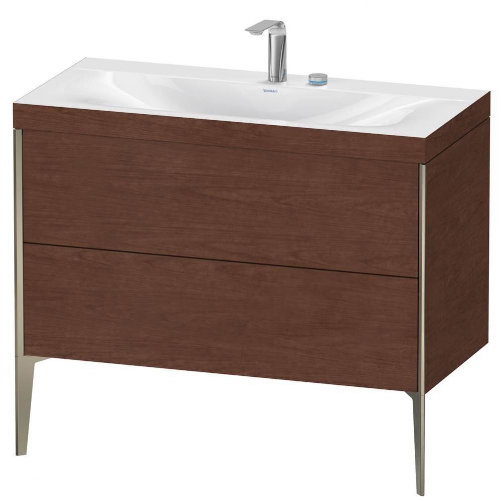 Duravit XViu Two Drawer C-Bonded Floorstanding Vanity Kit American Walnut