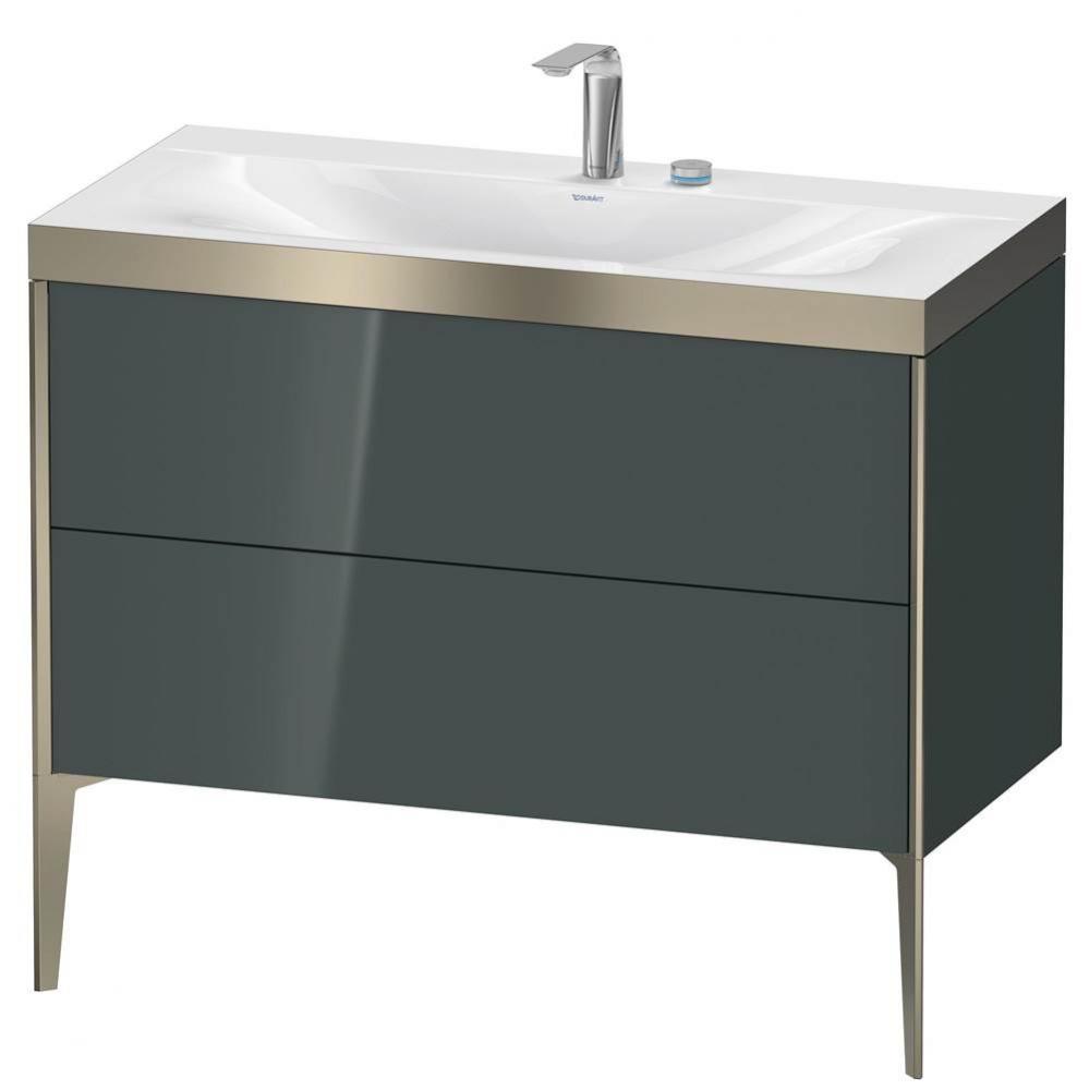 Duravit XViu Two Drawer C-Bonded Floorstanding Vanity Kit Dolomite Gray