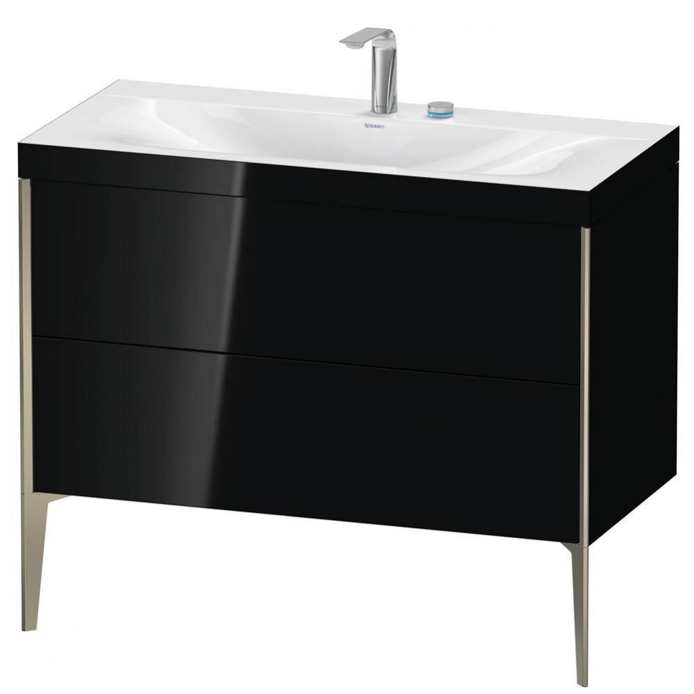 Duravit XViu Two Drawer C-Bonded Floorstanding Vanity Kit Black