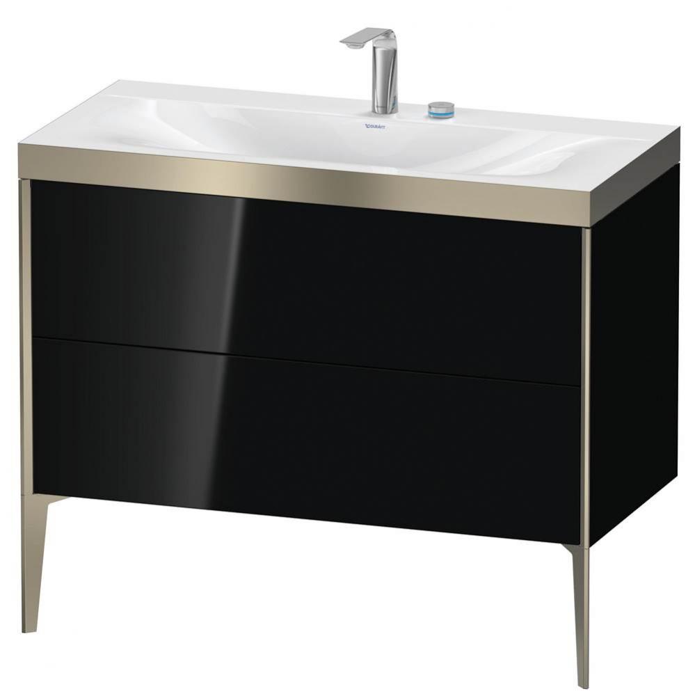 Duravit XViu Two Drawer C-Bonded Floorstanding Vanity Kit Black