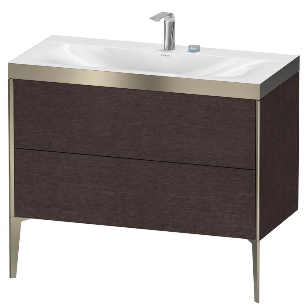 Duravit XViu Two Drawer C-Bonded Floorstanding Vanity Kit Dark Brushed Oak