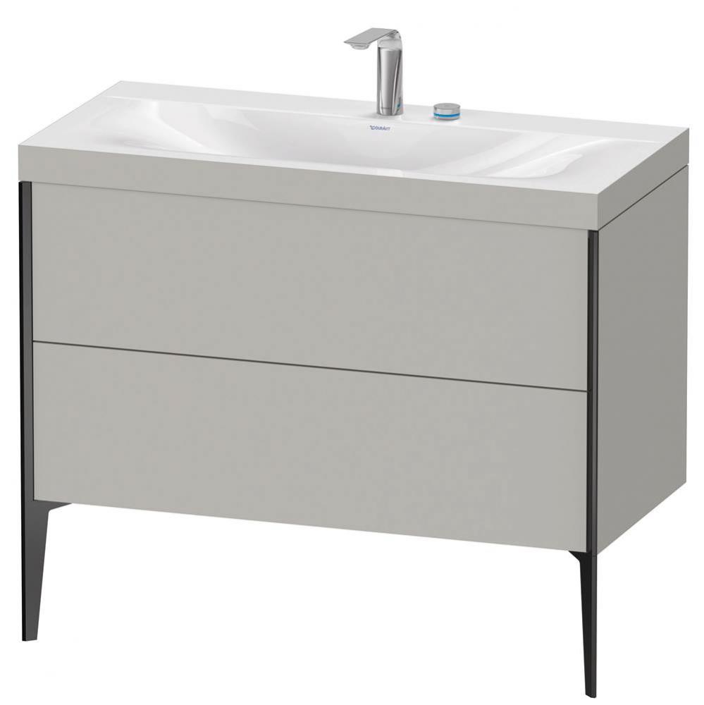 XViu Two Drawer C-Bonded Floorstanding Vanity Kit Concrete Gray