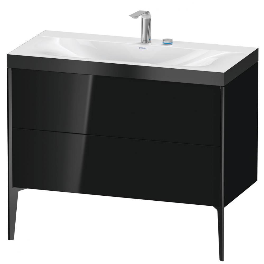 XViu Two Drawer C-Bonded Floorstanding Vanity Kit Black