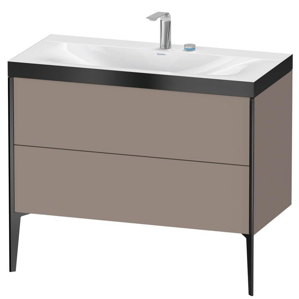 Duravit XViu Two Drawer C-Bonded Floorstanding Vanity Kit Basalt