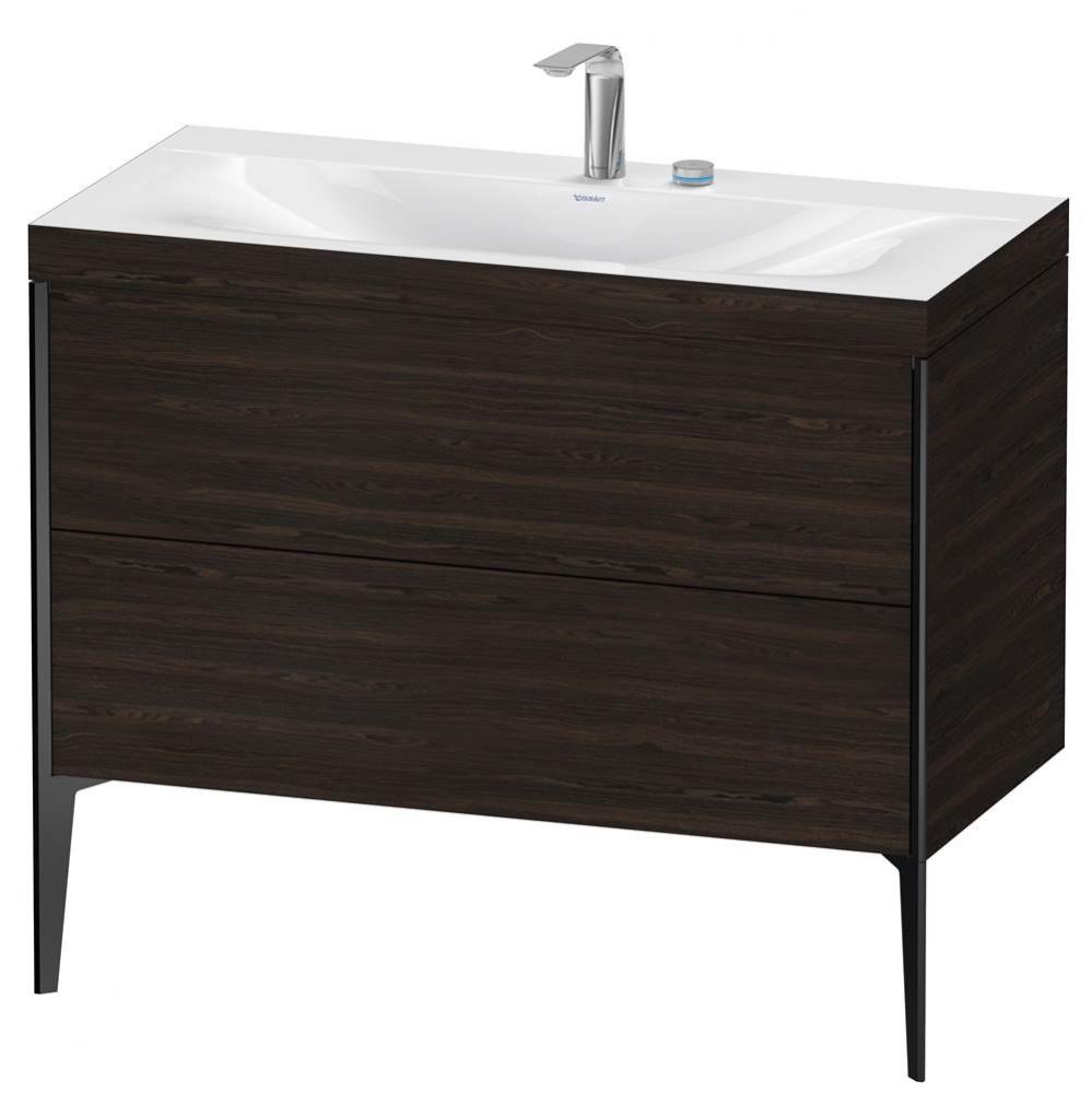 XViu Two Drawer C-Bonded Floorstanding Vanity Kit Walnut Brushed