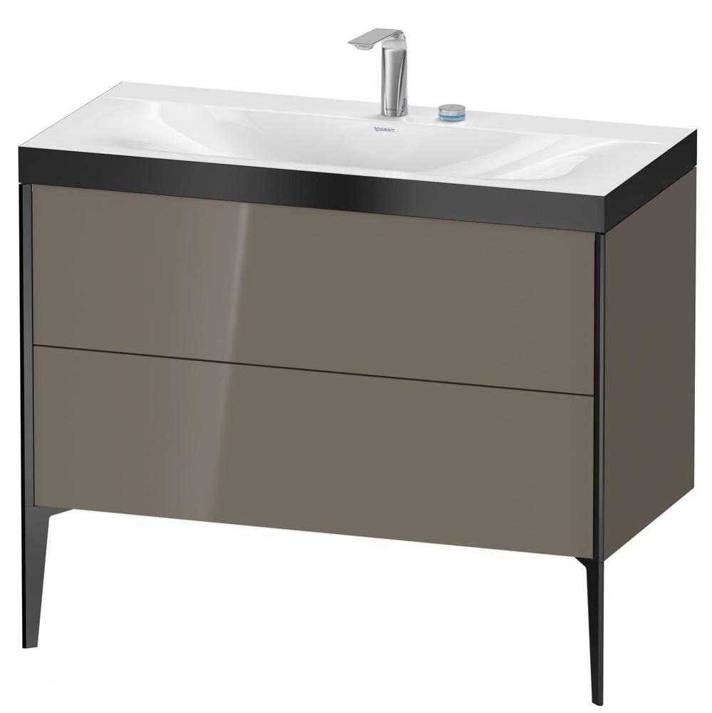 Duravit XViu Two Drawer C-Bonded Floorstanding Vanity Kit Flannel Gray