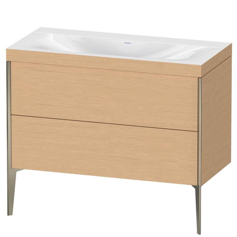 Duravit XViu Two Drawer C-Bonded Floorstanding Vanity Kit Brushed Oak