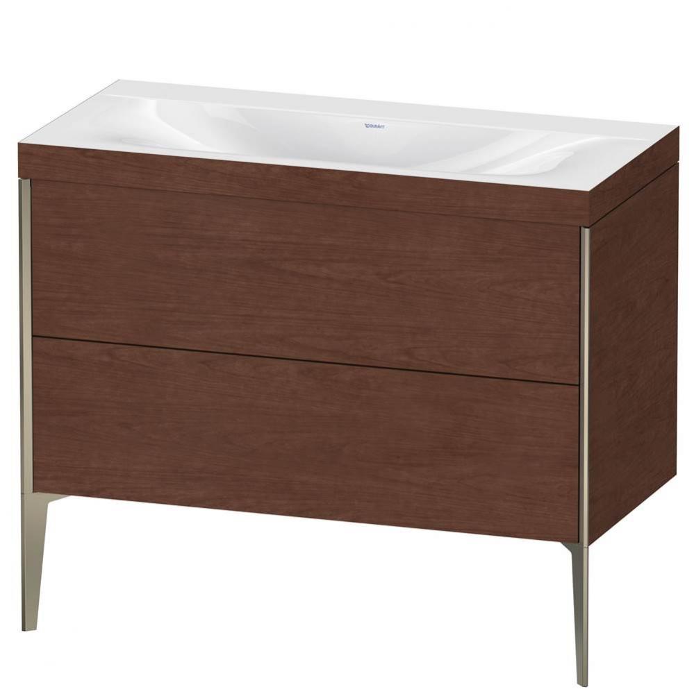 Duravit XViu Two Drawer C-Bonded Floorstanding Vanity Kit American Walnut