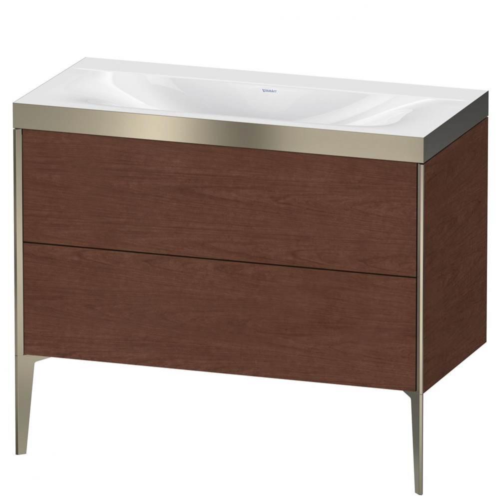 Duravit XViu Two Drawer C-Bonded Floorstanding Vanity Kit American Walnut