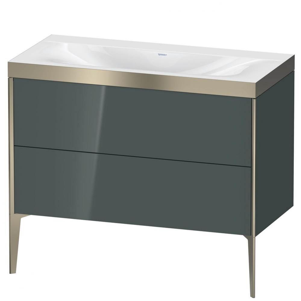 Duravit XViu Two Drawer C-Bonded Floorstanding Vanity Kit Dolomite Gray