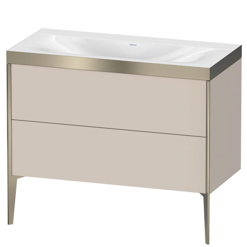 Duravit XViu Two Drawer C-Bonded Floorstanding Vanity Kit Taupe