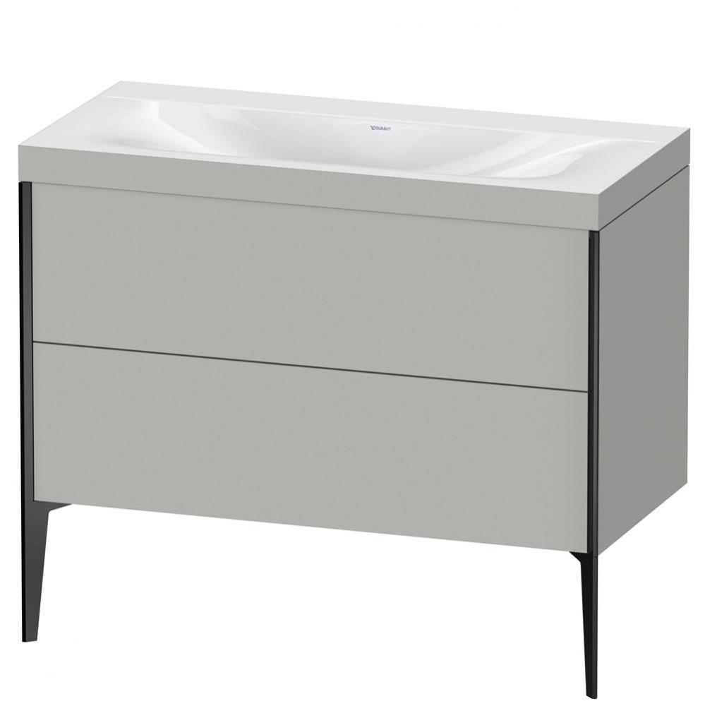 XViu Two Drawer C-Bonded Floorstanding Vanity Kit Concrete Gray