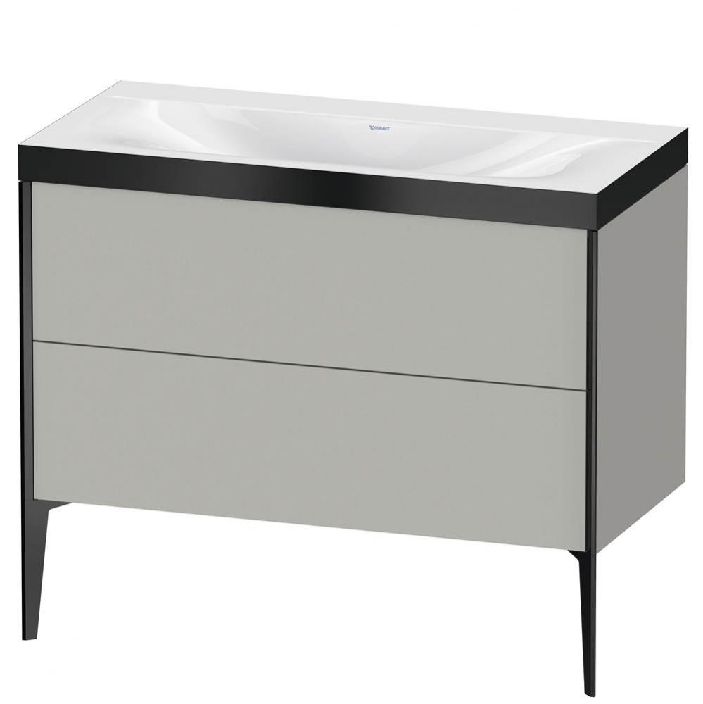 XViu Two Drawer C-Bonded Floorstanding Vanity Kit Concrete Gray