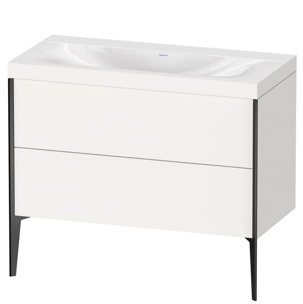 XViu Two Drawer C-Bonded Floorstanding Vanity Kit White