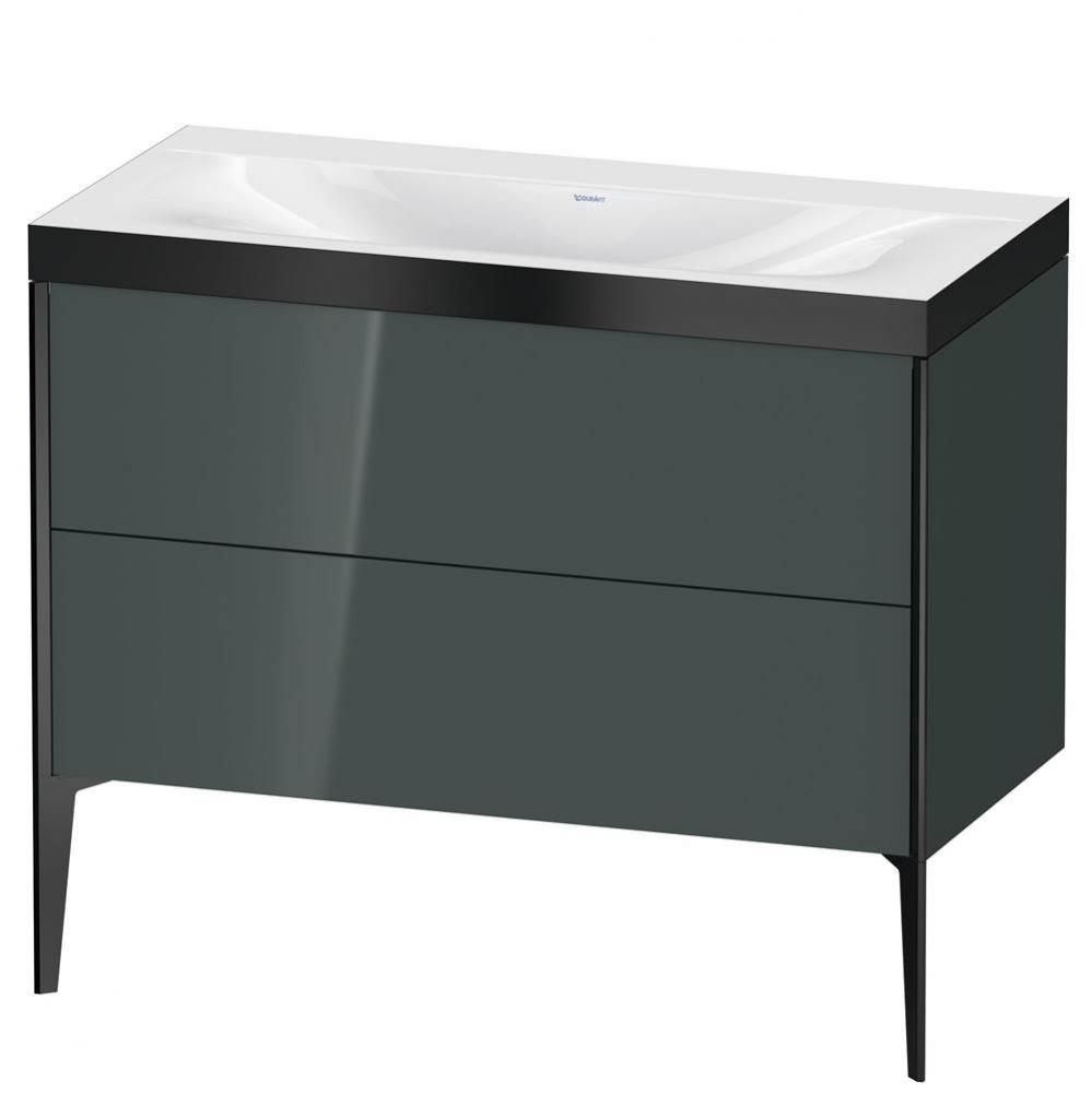 Duravit XViu Two Drawer C-Bonded Floorstanding Vanity Kit Dolomite Gray