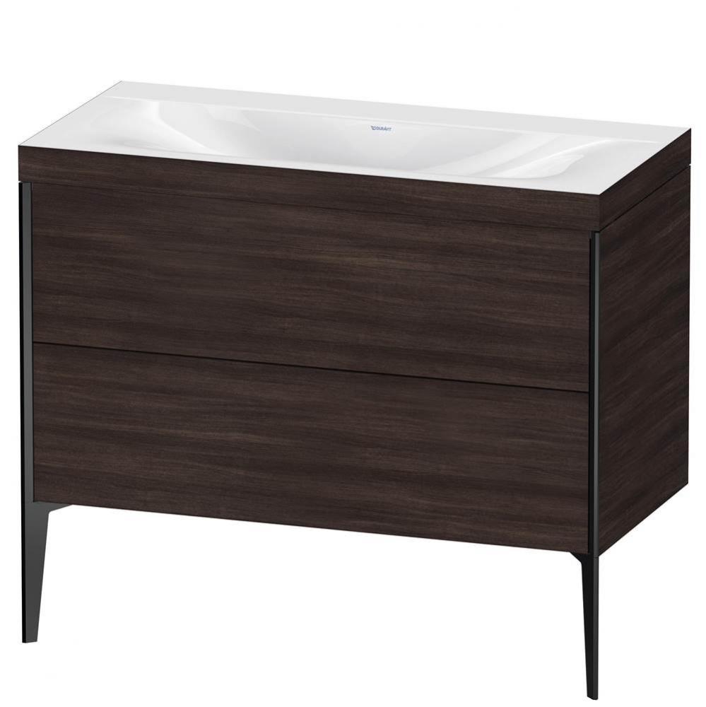 Duravit XViu Two Drawer C-Bonded Floorstanding Vanity Kit Chestnut Dark