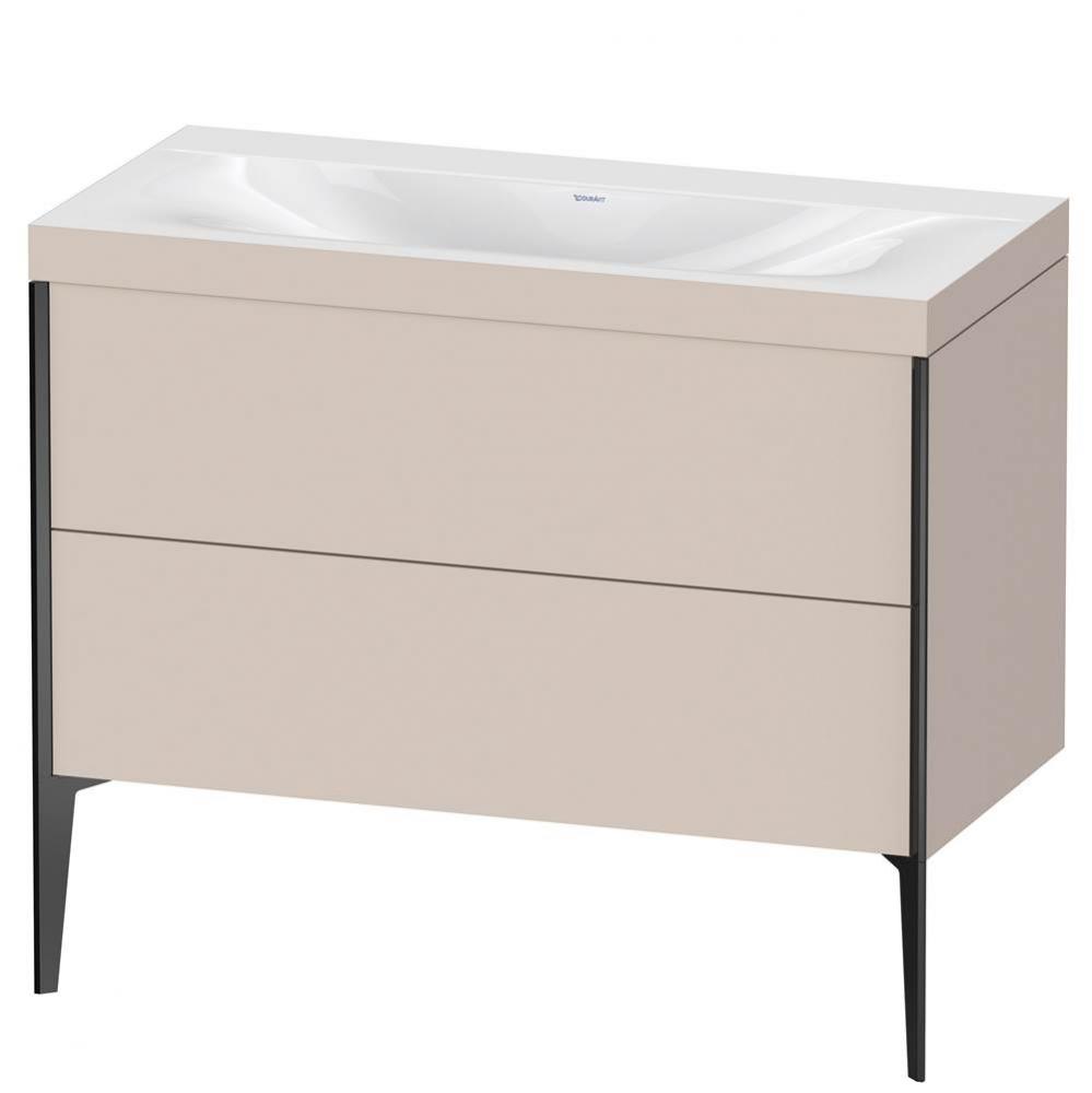 XViu Two Drawer C-Bonded Floorstanding Vanity Kit Taupe