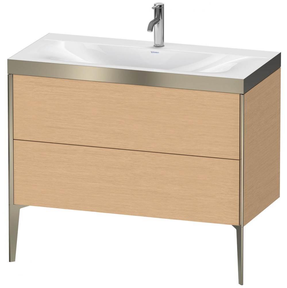 Duravit XViu Two Drawer C-Bonded Floorstanding Vanity Kit Brushed Oak