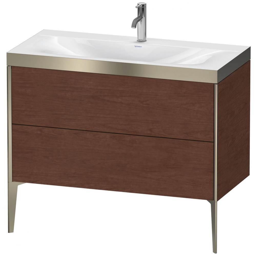 Duravit XViu Two Drawer C-Bonded Floorstanding Vanity Kit American Walnut